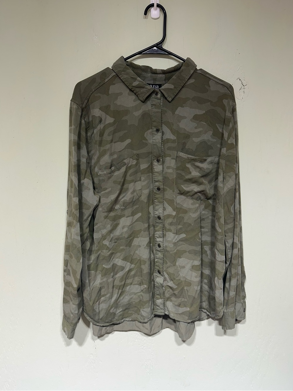 A New Approach camo button up long sleeve shirt womens size xxl 2x